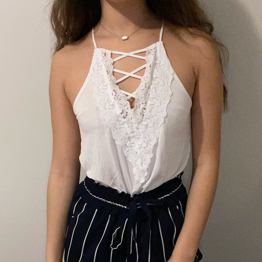 White halter top
